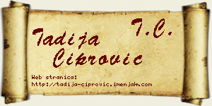 Tadija Ćiprović vizit kartica
